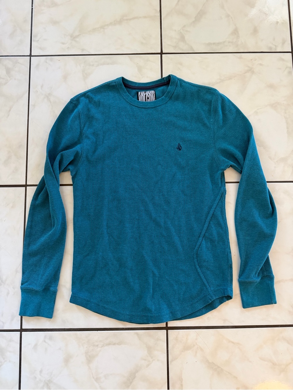 Volcom Thermal Teal Long-Sleeve Waffle Crew Shirt